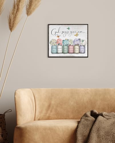 God Says You Are Wall Art, Christian Bible Verse 12" x 15 - color: God Says You Are, size: 12"L x 15"W