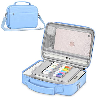 FINPAC Bible Cover with Shoulder Strap, Church Book Carrying Bible Case Bag - color: Pastel Blue