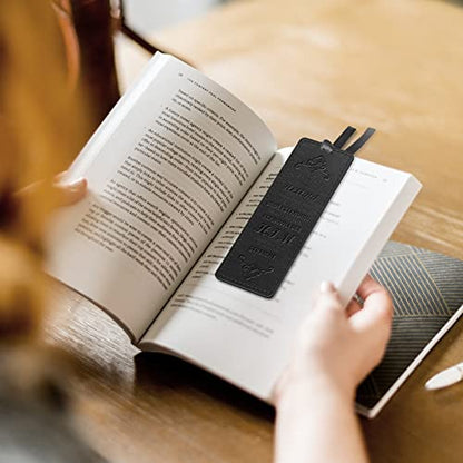 FINPAC Leather Bible Bookmarks, Bible Verse Book Markers - color: Black