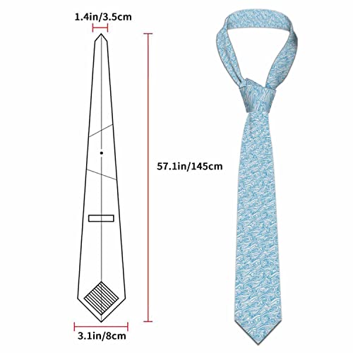 Black Dots Men's Neckties Retro Classic Circle Geometry Men's Tie for Mens Teens Business Work Casual Wedding Party - color: Blue Ripple