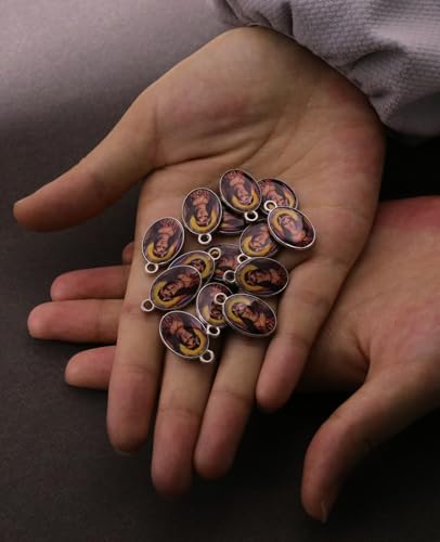 COTTVOTT Saint Therese of Lisieux/Saint Mother Teresa of Calcutta/Divine Mercy Jesus/Mater Dolorosa Patron Saint Medal Charm Pendant for DIY Rosary Necklace Bracelet Jewelry Making Part - color: 30pcs-Enamel St. Philomena