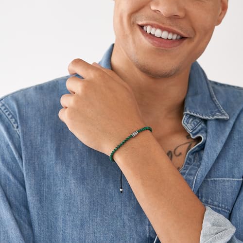Fossil Men's Beaded Bracelet - color: Malachite/Green