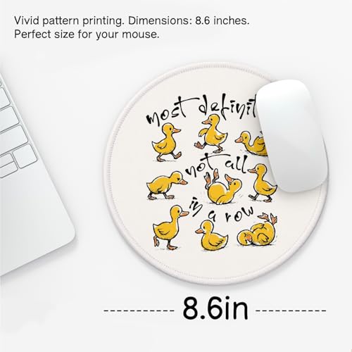 Funny Duck Small Round Kawaii Mouse Pad for Desk, Mouse Pad Cute, Duck Gifts for Duck Lovers Desk Accessories, Office Gifts for Coworkers, Girly Office Decor 8.7x8.7 Inch - color: Duck Chaos