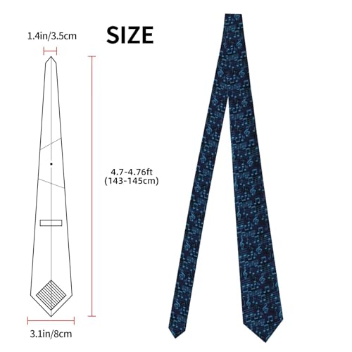 Men's Neckties, Novelty Printed Skinny Tie for Work Casual Party - color: Music