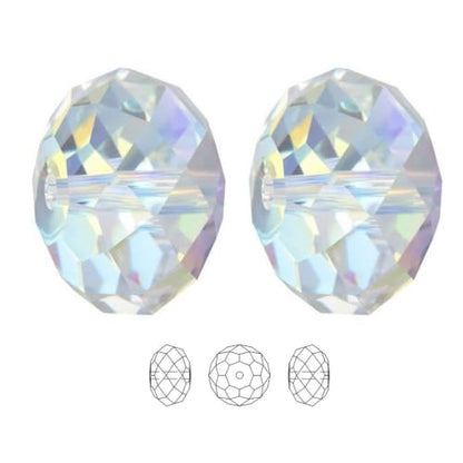 24pcs Adabele Austrian 6mm Faceted Rondelle Crystal Beads Clear AB - color: Crystal AB, size: 4mm x 6mm - 24pcs