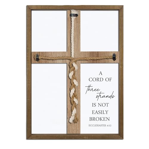 Surfapans A Cord of Three Strands Wedding Sign 15"X10" Wood Frame - color: Ecclesiastes 4:9-12 Wood, size: 15"L x 10"W