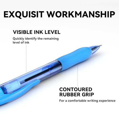 50 Pack Blue Ink Ballpoint Pen with Soft Grip, Bulk Pens 1.0mm - color: Blue