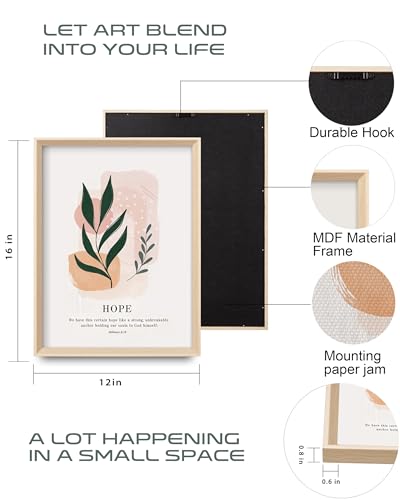 HesenDot Faith Hope Love Framed Wall Art,12x16IN High Wood Frame Design - color: High Frame Faith Hope Love