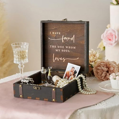 AW BRIDAL Black Wedding Keepsake Box Mr Mrs Memory Box Wood Storage Box with Lids Anniversary Engagement Gifts for Couples Bridal Shower Bride Gifts - color: Black Mr & Mrs
