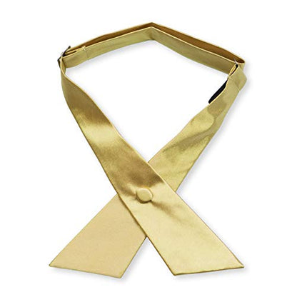 Women's or Men's Crossover Neck Tie Solid Color Continental Tie - color: Gold