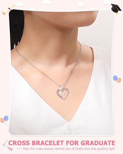 UPROMI Cross Necklace for Girls Back to School Baptism Graduation Gifts - style: 5th Grade Graduation
