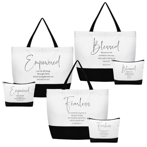 Abbylike Christian Gift Bible Verse Tote Bag Makeup Bag