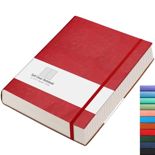 AHGXG Lined Journal Notebook, 320 Numbered Pages, B5 (7.6'' X 10'') - color: Red, size: B5
