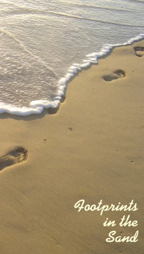 Footprints LAMINATED Holy Card (5-pack) with Two Free Bonus Cards Included