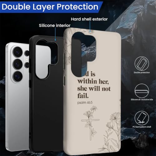 Compatible with Samsung Galaxy S26 Ultra Full Body Matte Case Hard Shell Shockproof Screen Lens Protection for Girl Boy Cute Pattern Christian Bible Verse Religious Scripture Jesus - color: Christian Bible Verse Religious Scripture Jesus, size: Samsung Ga