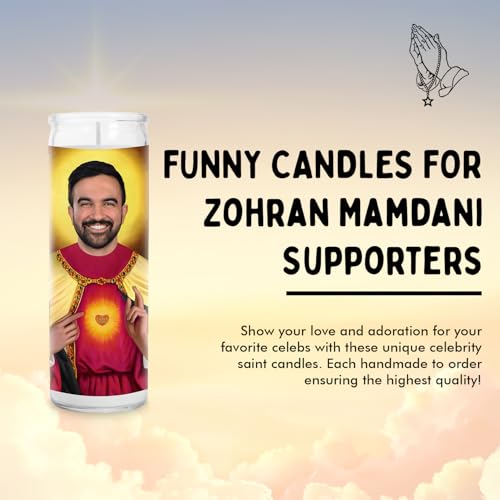Zohran Mamdani Celebrity Candle - New York Mayor Decor - Unscented Handmade Soy Wax Glass Candle - Ideal Home Decor Gift for Democrat Fans and Collectors