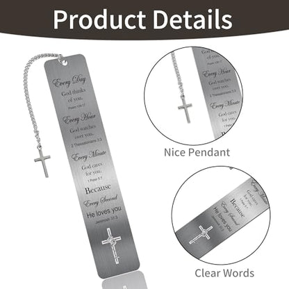 Christian Metal Bible Bookmark, Bible Verse Book Mark for Men Women - style: Christian, Every Day