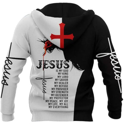 3D Christian Jesus Hoodies for Men Women Unisex Praying Hands Sweatshirt Pullover king Printed sweater - color: Jesuswhite, size: X-Large