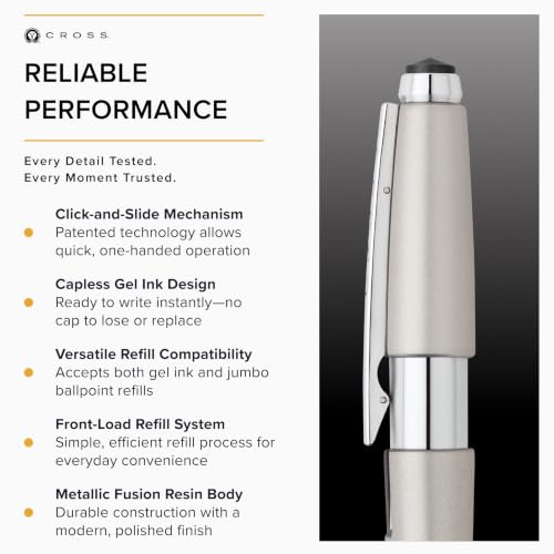 Cross Edge Sonic Titanium Gel Rollerball Pen, Medium Point, Black Ink - color: Titanium Grey