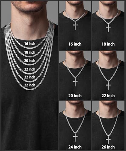 925 Sterling Silver or 18k Plated Gold Cross Necklace for Men Women - color: Silver Cross Pendant- Big