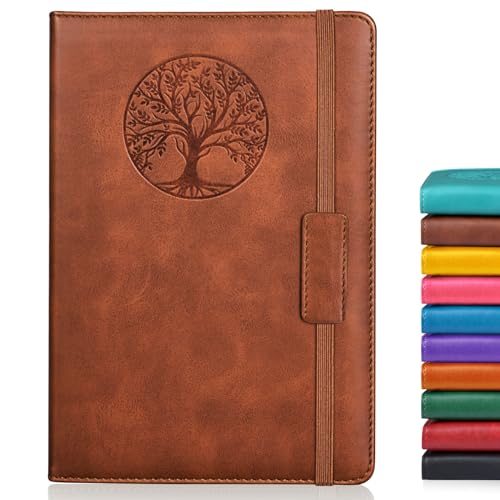 Biuwory Leather Journal Notebook,256 Thick Lined Pages,Hardcover 5.7"×8.3" - color: Brown, size: Lined-256 Pages (5.7"×8.3")