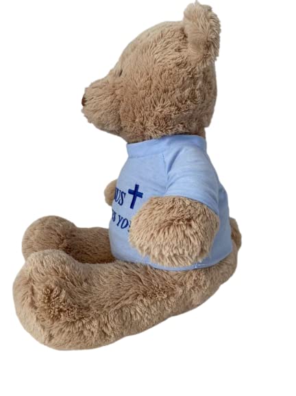 Gracewaters Christian Teddy Bear with 2 Religious Shirts Jesus Loves You, Faith Hope Love, Any Religion, Soft Plush Toy 18 Inch, No-Choke Nose and Eyes