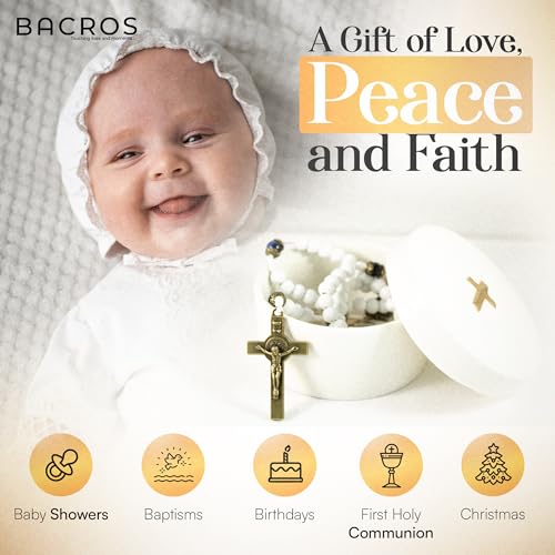 Baptism Gifts for Girl, Baptism Gifts, Catholic Baptism Gifts, Kids Rosary Beads Catholic, Baby Baptism Gifts, Christening Gifts for Girls, Christening Gifts for Girls, First Communion Gifts. - color: White/Golden