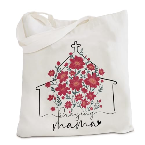 Tote Bag for Women,Shoulder Bag for Work Beach Travel and Shopping Grocery Jesus FBD - color: Christian Floral Church