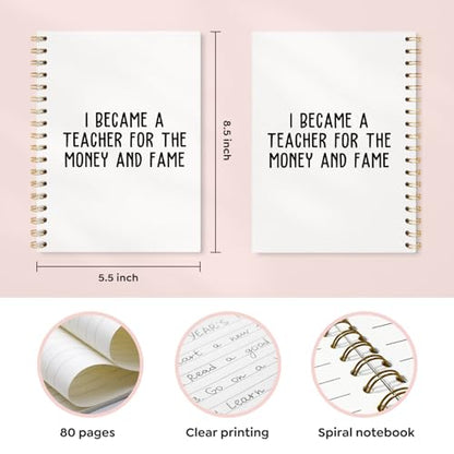VONTP Funny Teacher Spiral Notebook Journal, 5.5x8.3 Inch - color: 001-teacher