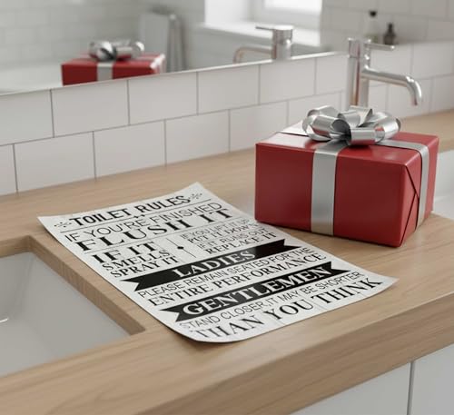 HSHFKLH Funny Toilet Rules Quotes Poster Wall Art 16x24in Unframed - color: Toilet rules-poster, size: 24"L x 16"W