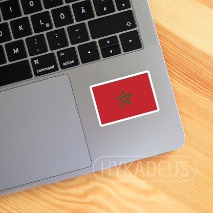 (3Pcs) Morocco Flag Stickers – Moroccan Sticker, Country Flag Vinyl Decal - color: Morocco