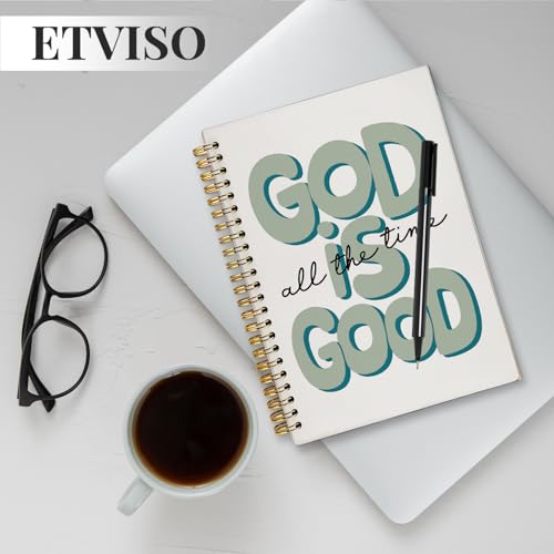 ETVISO Green Bible Journal Notebook for Women, Inspirational Christian Gifts for Women, Prayer Bible Supplies Journal, Church Notes Notebook, Cute Preppy Aesthetic Hardcover Spiral Notebooks 5.5x8.3 - color: 04-Bible(Green)
