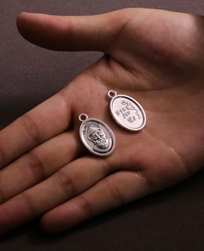 COTTVOTT Saint Therese of Lisieux/Saint Mother Teresa of Calcutta/Divine Mercy Jesus/Mater Dolorosa Patron Saint Medal Charm Pendant for DIY Rosary Necklace Bracelet Jewelry Making Part - color: 30pcs-St. Charbel