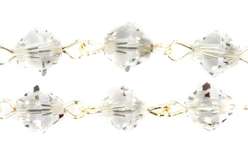 Catholic Prayer Rosary Created with Swarovski® Crystals-Glass-Silver-Gold - color: Clear - April - GOLD