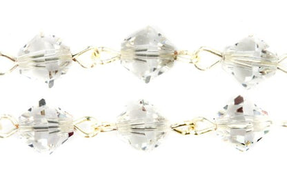 Catholic Prayer Rosary Created with Swarovski® Crystals-Glass-Silver-Gold - color: Clear - April - GOLD