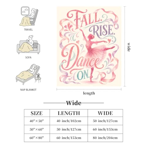 Ballet Dancer Throw Blanket Pink Inspirational Stuff Gifts 60''X80'' - color: Dance, size: 60''x80''