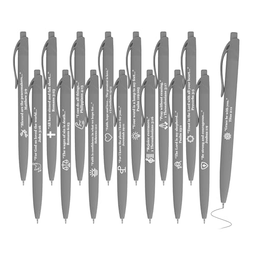 15 Pcs Bible Pens Christian Pen, Bible Verse Pens with ST Nip - color: Grey