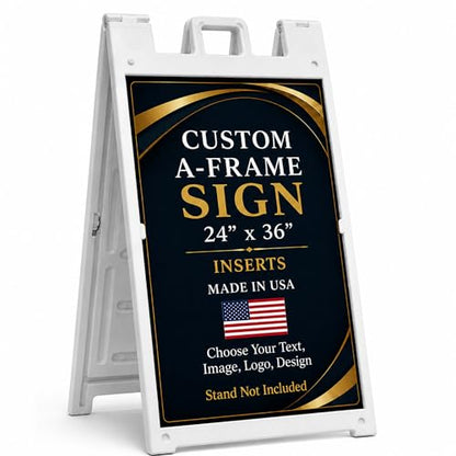 Plastic Sign HolderA-Frame Sidewalk Curb Std by BCB 24x36 | Printed in USA - color: A-Frame Inserts with Plastic Stand
