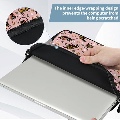 RICHEN 10 inch Messenger Bag Carrying Case with Handle Accessory Pocket Fits 7 to 10-Inch Laptops/Notebook/Kids Tablet (7-10.2 inch, Flowers Cats) - color: Flowers Cats, size: 7-10.2 inch