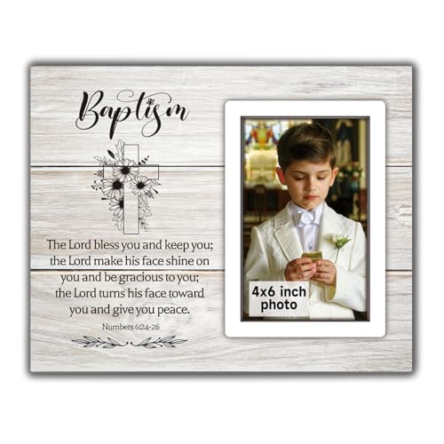 Baptism Gift Picture Frame, Baby Baptism Frame For Boys, Baptism Photo Frame For Godson, Christening Gifts For Boys, Personalized Photo Frame, for 4x6 Photo