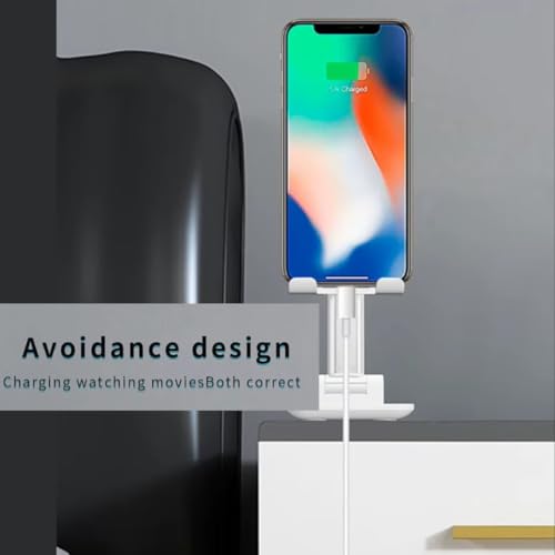 Adjustable Cell Phone Stand – Foldable Desk Phone Holder for iPhone 16 15 14 13 12 11 Pro Max, Galaxy S25 S24, All Smartphones, Portable Office & Home Accessory (Black) - color: Black