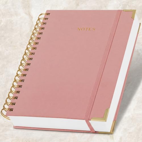 Aesthetic Thick Spiral Notebook Journal For Women in B5 - Linen Hardcover - color: Pink, size: B5
