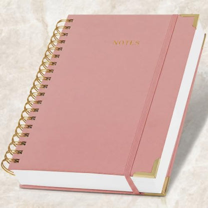 Aesthetic Thick Spiral Notebook Journal For Women in B5 - Linen Hardcover - color: Pink, size: B5