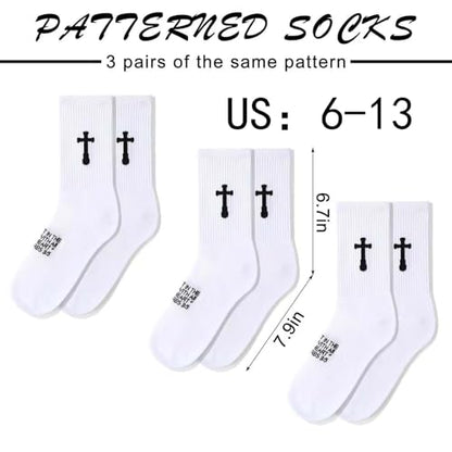 Unisex Cross Socks,Gifts for Christian On Easter and Christmas - color: Proverbs 3:5 - White