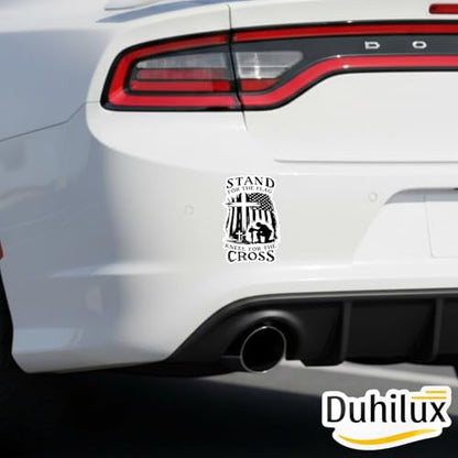 (2PCS Black and White) Stand for The Flag Kneel for The Cross Sticker 5 inch, stickers for trucks, window stickers for trucks, religious car decals, Waterproof Vinyl Decals For Cars, Laptops, Tumblers