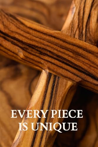 Zuluf Wall Hanging Olive Wood Cross | Hand Carved Cross | Olivewood Christian Wall Cross With Holy Land Certificate | Ideal Gift for Home Decoration, Weddings and Home Office 20cm / 7.8" CRS051 - size: 7.9"L x 4.7"W