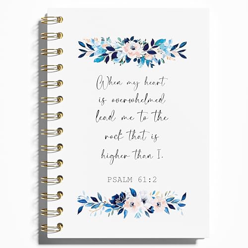 WFSM Christian Floral Notebook - Prayer Journal, Christian Gifts Journal, Bible Verse Notebook, Daily Prayer Journal, Bible Notebooks for Note Taking, Christian Gifts, 5.5x8.3 Inches - color: Psalm 61:2