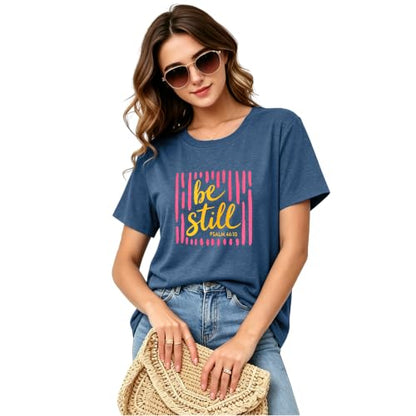 Christian Shirts for Women Religious Bible Verse Faith Tee - color: Darkblue, size: Large