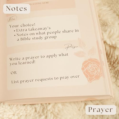 Bible Notes Journal - Guided Devotional and Prayer Notebook for Women - SOAP Scripture, Takeaways, Notes - Christian Bible Study Tool and Gift Idea (Pink - Book Bound) - color: Pink - Book Bound