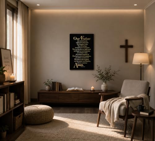 KecKoth Our Father Canvas Wall Art 16x24Inch - size: 24"L x 16"W
